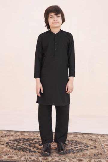 Jade Black Kurta and Trouser Set For Boys